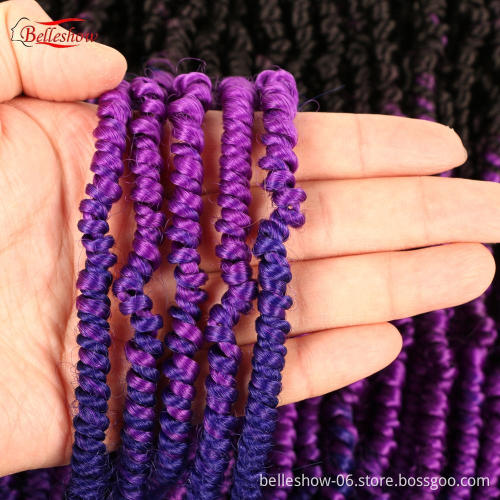 Hot sell 12inch Bomb Twist Crochet Braids Hair Extensions Spring Twist Curly Synthetic Braiding Hair 24strands Bomb Twist hair